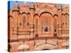 Tourist by Window of Hawa Mahal, Palace of Winds, Jaipur, Rajasthan, India-Keren Su-Stretched Canvas