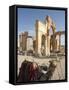 Tourist Camel Ride, Monumental Arch, Archaelogical Ruins, UNESCO World Heritage Site, Syria-Christian Kober-Framed Stretched Canvas