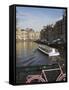 Tourist Canal Boat on the Herengracht Canal, Amsterdam, Netherlands, Europe-Amanda Hall-Framed Stretched Canvas