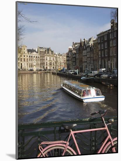 Tourist Canal Boat on the Herengracht Canal, Amsterdam, Netherlands, Europe-Amanda Hall-Mounted Photographic Print