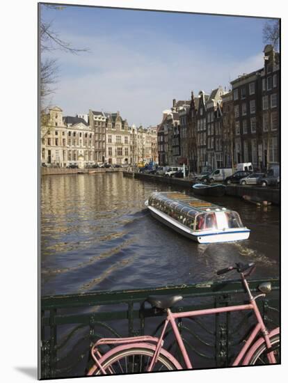 Tourist Canal Boat on the Herengracht Canal, Amsterdam, Netherlands, Europe-Amanda Hall-Mounted Photographic Print
