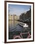 Tourist Canal Boat on the Herengracht Canal, Amsterdam, Netherlands, Europe-Amanda Hall-Framed Photographic Print