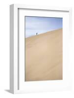 Tourist Climbing Te Paki Sand Dunes on 90 Mile Beach, Northland, North Island, New Zealand, Pacific-Matthew Williams-Ellis-Framed Photographic Print