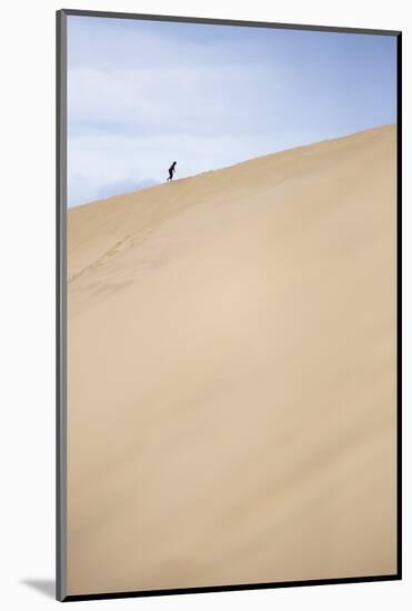 Tourist Climbing Te Paki Sand Dunes on 90 Mile Beach, Northland, North Island, New Zealand, Pacific-Matthew Williams-Ellis-Mounted Photographic Print