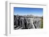 Tourist crossing a rope bride, Grand Tsingy, Tsingy du Bemaraha National Park, UNESCO World Heritag-Christian Kober-Framed Photographic Print