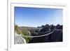 Tourist crossing a rope bridge, Grand Tsingy, Tsingy du Bemaraha National Park, UNESCO World Herita-Christian Kober-Framed Photographic Print