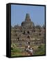 Tourist Crowds at the Buddhist Monument, Borobudur, Java, Indonesia, Southeast Asia-Harding Robert-Framed Stretched Canvas
