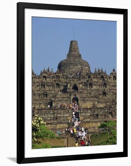 Tourist Crowds at the Buddhist Monument, Borobudur, Java, Indonesia, Southeast Asia-Harding Robert-Framed Photographic Print