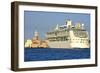 Tourist Cruise Liner and Vaporetto Sailing on Bacino Di San Marco-Guy-Framed Photographic Print
