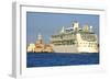 Tourist Cruise Liner and Vaporetto Sailing on Bacino Di San Marco-Guy-Framed Photographic Print