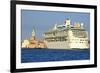 Tourist Cruise Liner and Vaporetto Sailing on Bacino Di San Marco-Guy-Framed Photographic Print