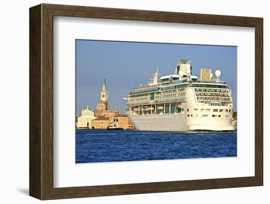 Tourist Cruise Liner and Vaporetto Sailing on Bacino Di San Marco-Guy-Framed Photographic Print