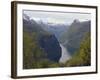 Tourist Cruise Ship on Geiranger Fjord, Western Fjords, Norway, Scandinavia, Europe-Christian Kober-Framed Photographic Print