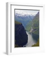 Tourist Cruise Ship on Geiranger Fjord, Western Fjords, Norway, Scandinavia, Europe-Christian Kober-Framed Photographic Print