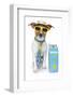 Tourist Dog With A Hat A Tie And A Case-Javier Brosch-Framed Photographic Print