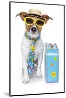 Tourist Dog With A Hat A Tie And A Case-Javier Brosch-Mounted Photographic Print