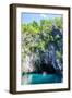 Tourist Entering a Little Rowboat, Puerto Princessa Underground River, Palawan, Philippines-Michael Runkel-Framed Photographic Print