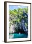 Tourist Entering a Little Rowboat, Puerto Princessa Underground River, Palawan, Philippines-Michael Runkel-Framed Photographic Print