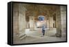 Tourist Exploring the Underground Halls at Diocletian's Palace-Matthew Williams-Ellis-Framed Stretched Canvas