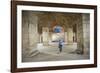 Tourist Exploring the Underground Halls at Diocletian's Palace-Matthew Williams-Ellis-Framed Photographic Print