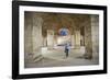 Tourist Exploring the Underground Halls at Diocletian's Palace-Matthew Williams-Ellis-Framed Photographic Print