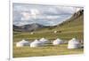Tourist ger camp and Khangai mountains, Burentogtokh district, Hovsgol province, Mongolia, Central-Francesco Vaninetti-Framed Photographic Print
