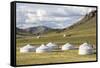 Tourist ger camp and Khangai mountains, Burentogtokh district, Hovsgol province, Mongolia, Central-Francesco Vaninetti-Framed Stretched Canvas