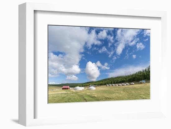 Tourist ger camp, Burentogtokh district, Hovsgol province, Mongolia, Central Asia, Asia-Francesco Vaninetti-Framed Photographic Print