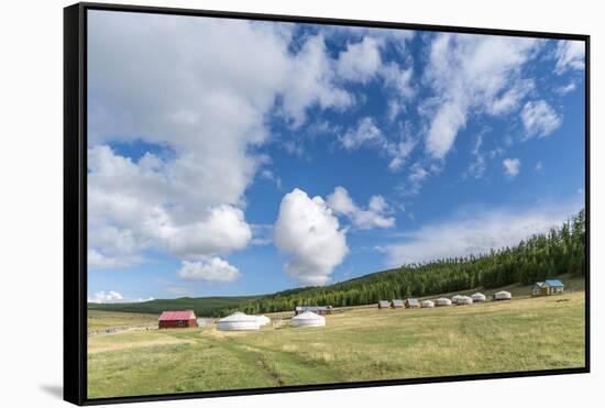 Tourist ger camp, Burentogtokh district, Hovsgol province, Mongolia, Central Asia, Asia-Francesco Vaninetti-Framed Stretched Canvas