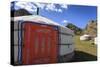 Tourist Ger Camp in Front of Rocky Outcrop in Fine Weather in Summer, Central Mongolia, Mongolia-Eleanor Scriven-Stretched Canvas