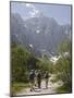 Tourist Group in Summer in Vrata Valley Walking Towards Triglav Mountain-Pearl Bucknall-Mounted Photographic Print