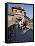 Tourist Horse and Carriage Passing Through the Rodertor, Rothenburg Ob Der Tauber, Germany-Gary Cook-Framed Stretched Canvas