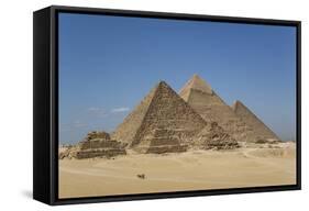 Tourist Horsecart in Foreground, the Giza Pyramids, Giza, Egypt, North Africa, Africa-Richard Maschmeyer-Framed Stretched Canvas
