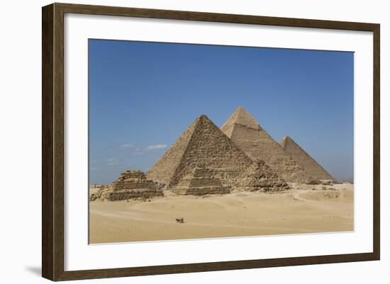 Tourist Horsecart in Foreground, the Giza Pyramids, Giza, Egypt, North Africa, Africa-Richard Maschmeyer-Framed Photographic Print