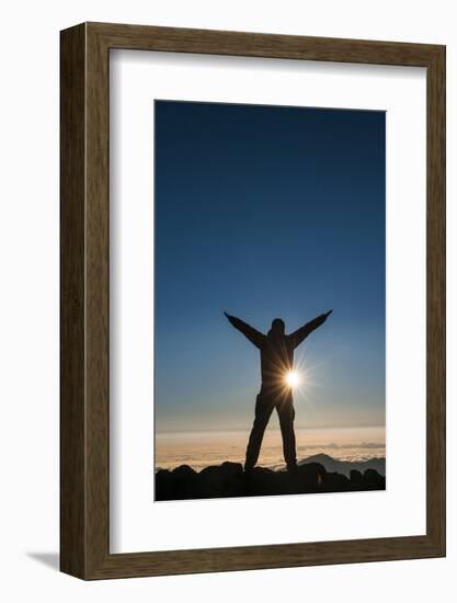 Tourist in Backlight Waiting for Sunset-Michael Runkel-Framed Photographic Print