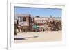 Tourist in Cementerio De Trenes (Train Cemetery), Salar De Uyuni, Bolivia-Elzbieta Sekowska-Framed Photographic Print