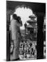 Tourist in Nepal Taking a Picture of a Temple-null-Mounted Photographic Print