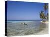 Tourist in Sea Cayak, Silk Caye, Belize, Central America-Jane Sweeney-Stretched Canvas