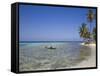 Tourist in Sea Cayak, Silk Caye, Belize, Central America-Jane Sweeney-Framed Stretched Canvas