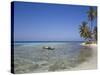 Tourist in Sea Cayak, Silk Caye, Belize, Central America-Jane Sweeney-Stretched Canvas