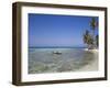 Tourist in Sea Cayak, Silk Caye, Belize, Central America-Jane Sweeney-Framed Photographic Print