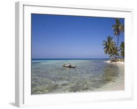 Tourist in Sea Cayak, Silk Caye, Belize, Central America-Jane Sweeney-Framed Photographic Print