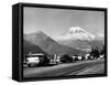 Tourist Looking at Mt Rainier in Southwest Washington-J^ R^ Eyerman-Framed Stretched Canvas