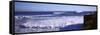 Tourist Looking at Waves in the Sea, Santa Cruz, Santa Cruz County, California, USA-null-Framed Stretched Canvas