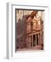 Tourist Looking Up at the Facade of the Treasury (Al Khazneh) Carved into the Red Rock at Petra, UN-Martin Child-Framed Photographic Print