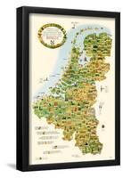 Tourist Map of Belgium, Holland, and Luxemburg-null-Framed Poster