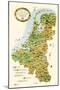 Tourist Map of Belgium, Holland, and Luxemburg-null-Mounted Poster