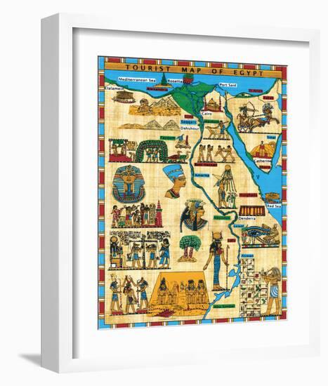 Tourist Map of Egypt-null-Framed Art Print