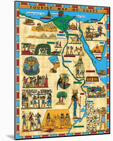 Tourist Map of Egypt-null-Mounted Art Print