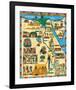 Tourist Map of Egypt-null-Framed Art Print